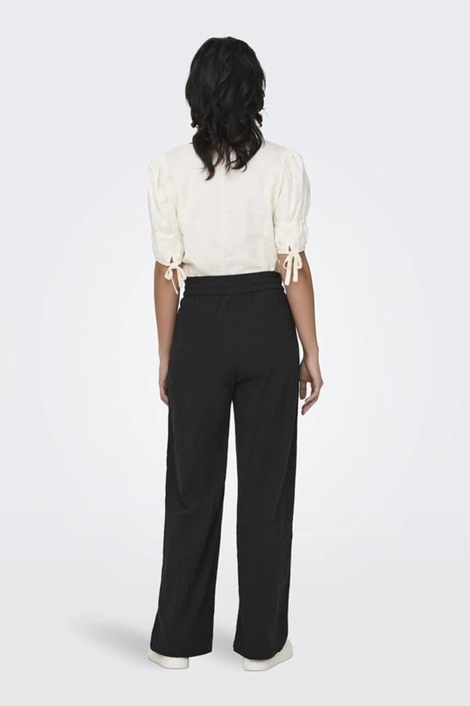 ONLY 15319090 ONLTIZANA COTTON LOOSE PANTS BLACK KADIN PANTOLON