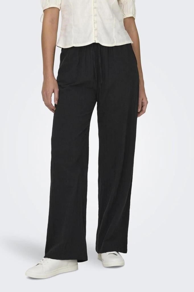 ONLY 15319090 ONLTIZANA COTTON LOOSE PANTS BLACK KADIN PANTOLON