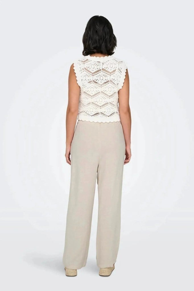 ONLY 15322263 ONLSIESTA PULL-UP LINEN PNT MOONBEAM KADIN PANTOLON