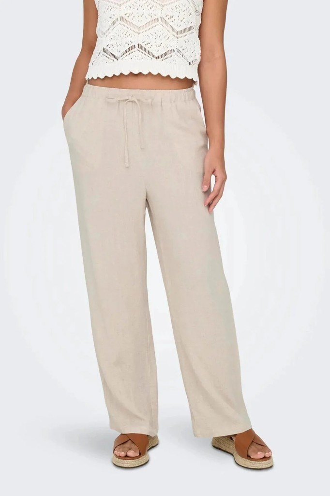 ONLY 15322263 ONLSIESTA PULL-UP LINEN PNT MOONBEAM KADIN PANTOLON