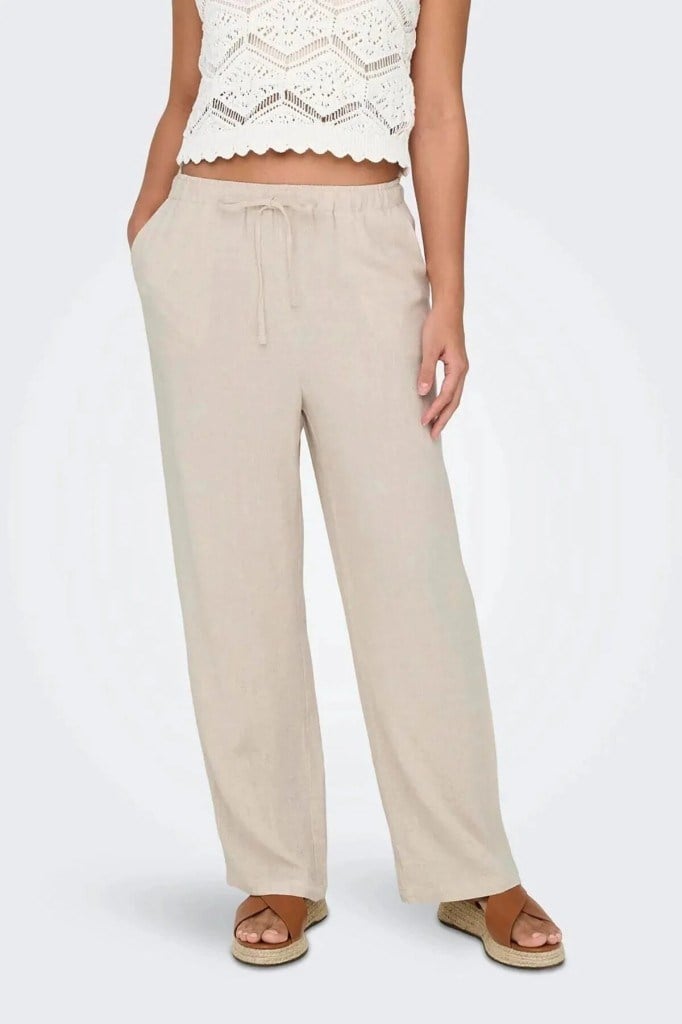 ONLY 15322263 ONLSIESTA PULL-UP LINEN PNT MOONBEAM KADIN PANTOLON