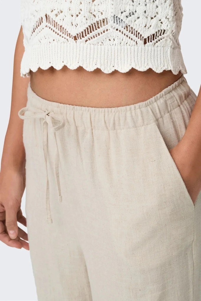ONLY 15322263 ONLSIESTA PULL-UP LINEN PNT MOONBEAM KADIN PANTOLON