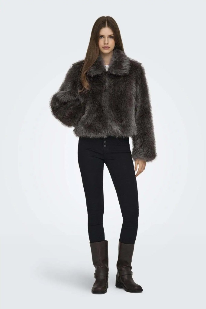 ONLY 15322406 ONLMANNY FAUX FUR JACKET CHOCOLATE KADIN CEKET