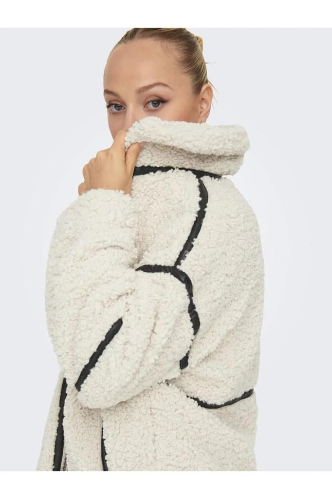 ONLY 15322440 ONLPARIS TEDDY JACKET WHITE SAND KADIN MONT