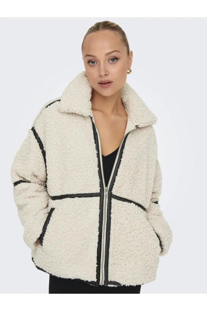 ONLY 15322440 ONLPARIS TEDDY JACKET WHITE SAND KADIN MONT