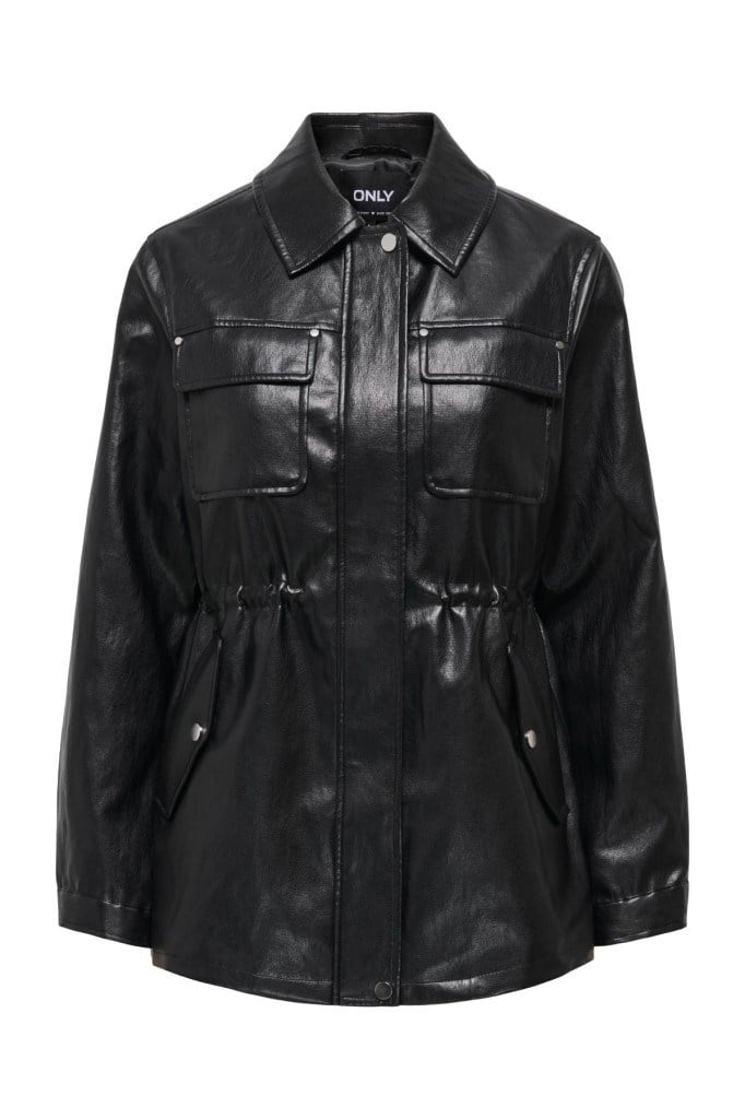 ONLY 15373806 ONLMINI FAUX LEATH STRING JACKET BLACK KADIN MONT