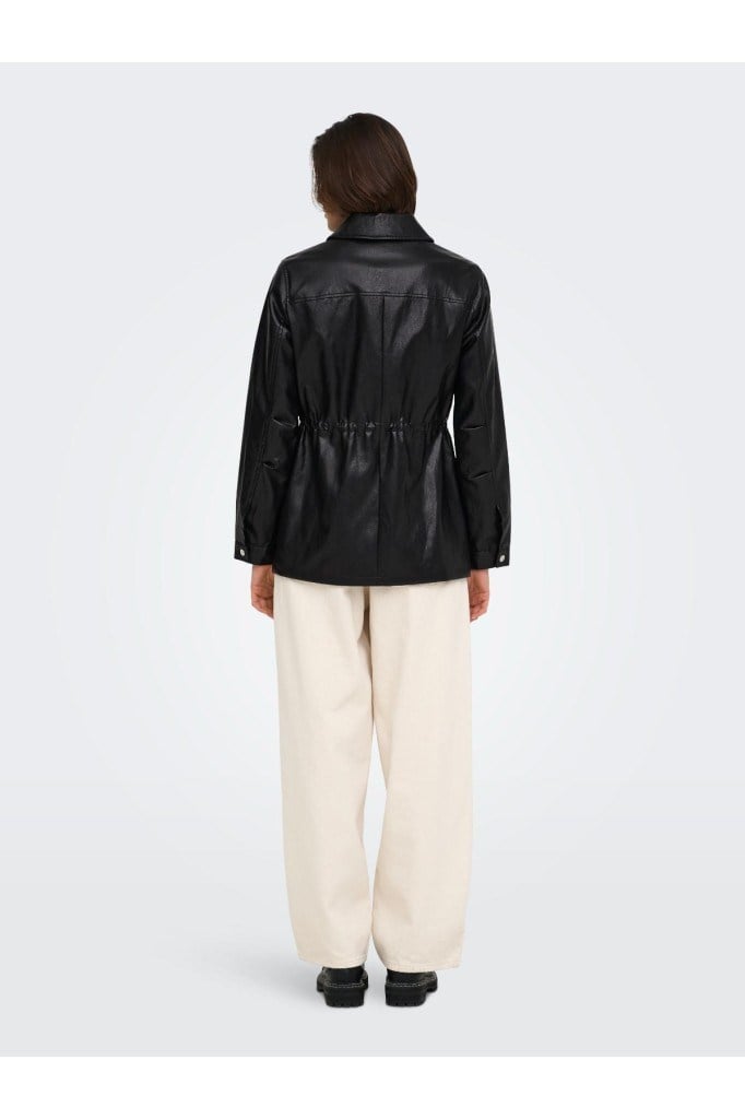 ONLY 15373806 ONLMINI FAUX LEATH STRING JACKET BLACK KADIN MONT