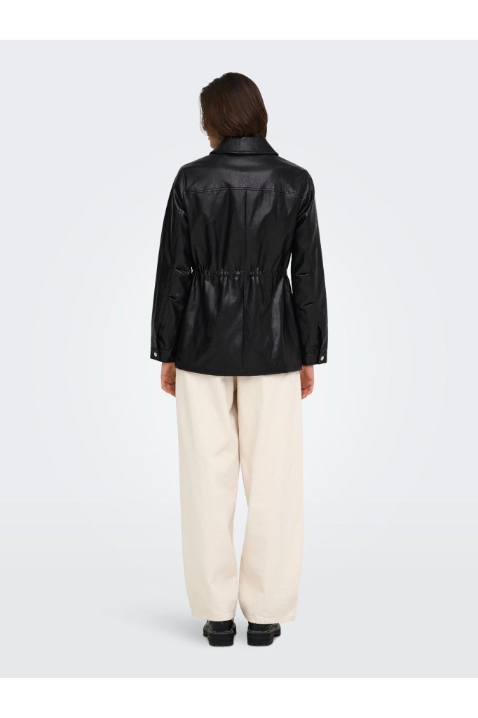 ONLY 15373806 ONLMINI FAUX LEATH STRING JACKET BLACK KADIN MONT