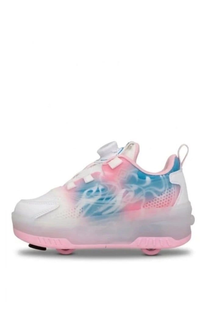 PEPİNO FK26-2227 BEYAZ PEMBE TEKERLEKLİ IŞIKLI ÇOCUK PATENLİ AYAKKABI
