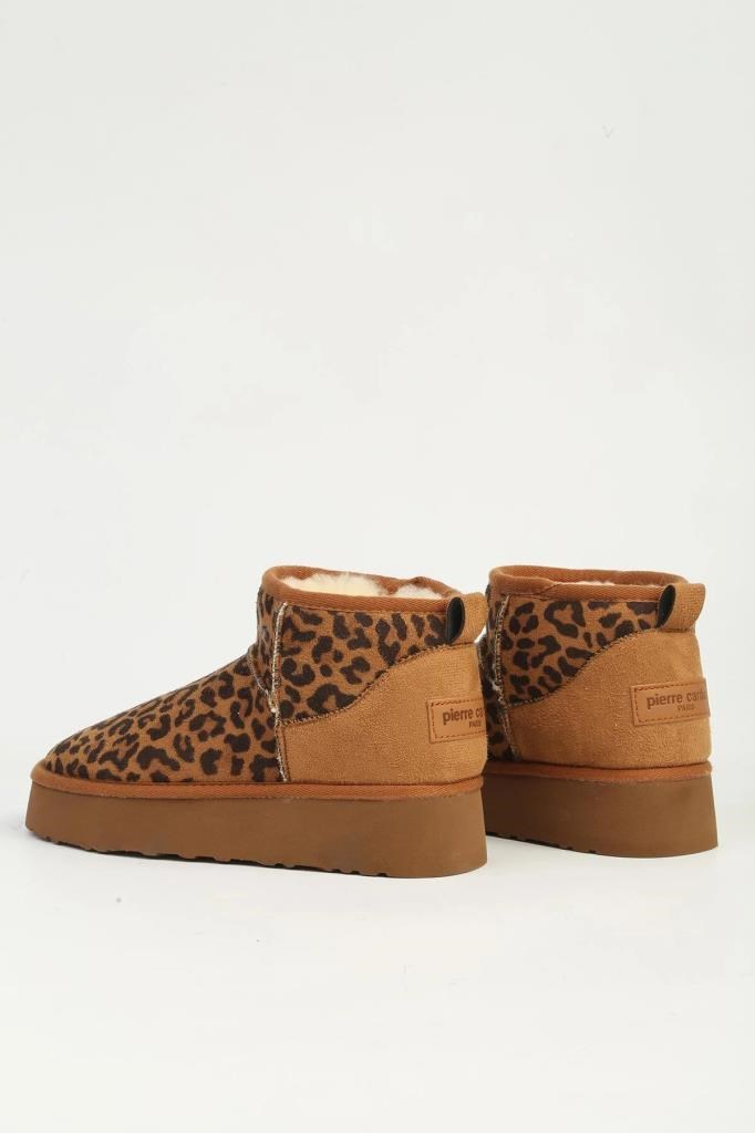 PIERCARDIN PC-55184 TABA LEOPAR KADIN SÜET BOT