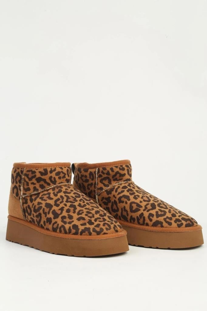 PIERCARDIN PC-55184 TABA LEOPAR KADIN SÜET BOT