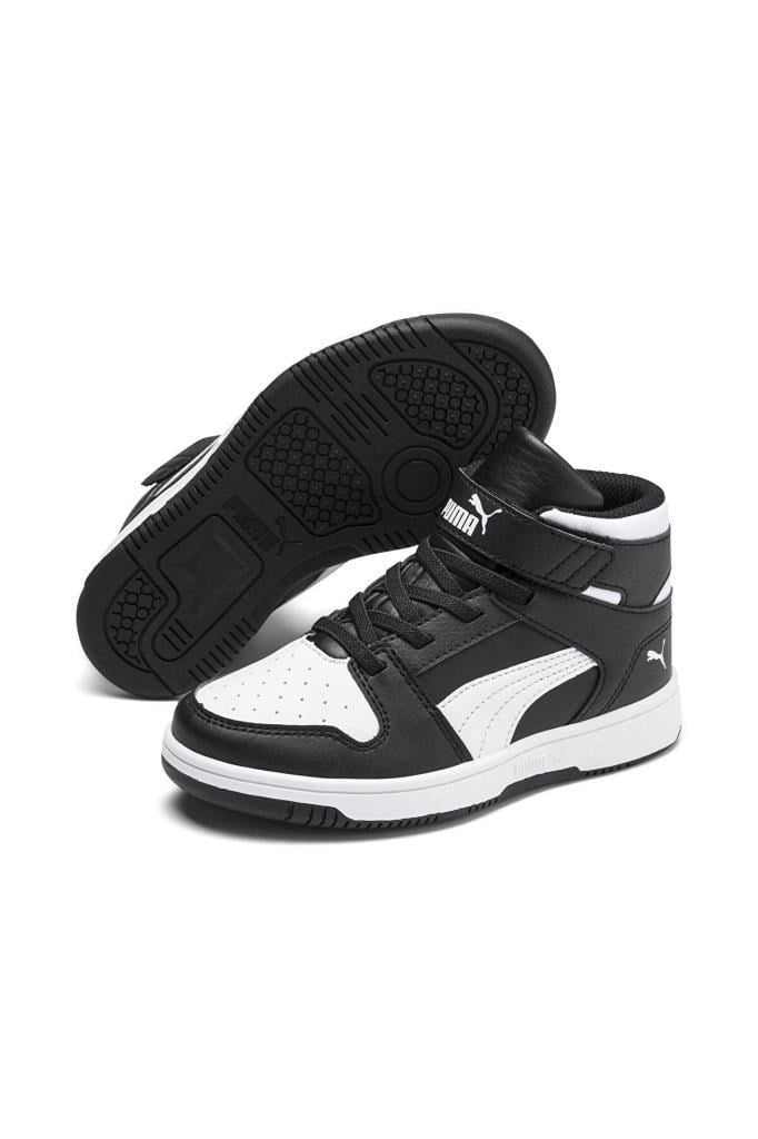 PUMA 37048801 REBOUND LAYUP SL V PS BLACK WHITE BASKET SPOR AYAKKABISI