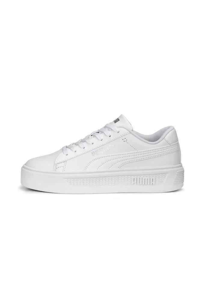 PUMA 39075801 SMASH PLATFORM V3 WHITE SILVER KADIN SPOR AYAKKABI