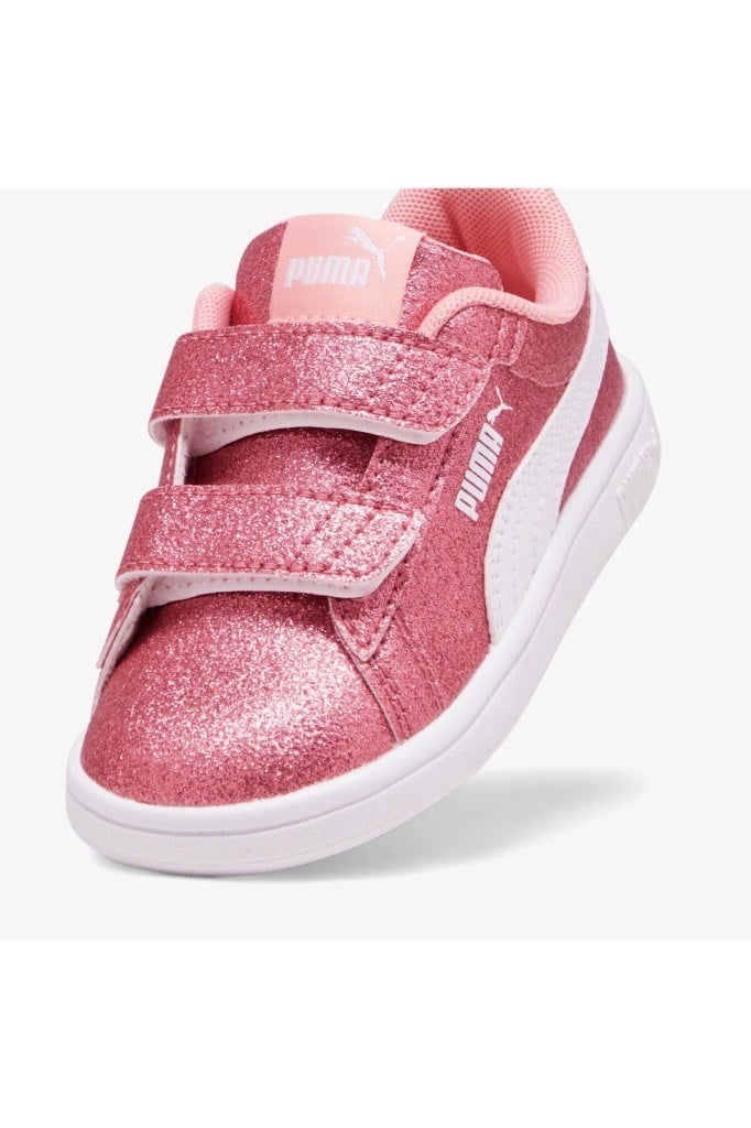 PUMA 39468801 SMASH 3.0 GLIT GLAM V IN PEACH WHITE ÇOCUK SPOR AYAKKABI