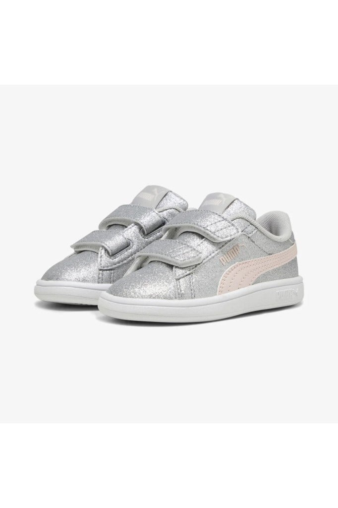 PUMA 39468802 SMASH 3.0 GLIT GLAM V IN GRAY PINK ÇOCUK SPOR AYAKKABI