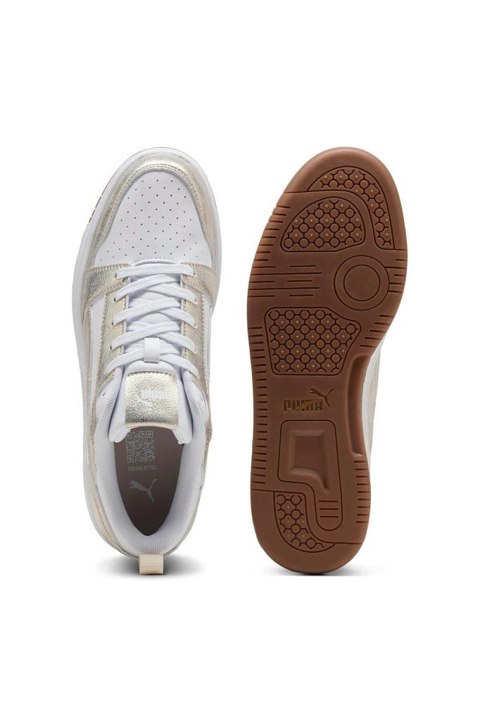 PUMA 40605501 REBOUND V6 LOW METALLIC WHITE ALPINE KADIN SNEAKER