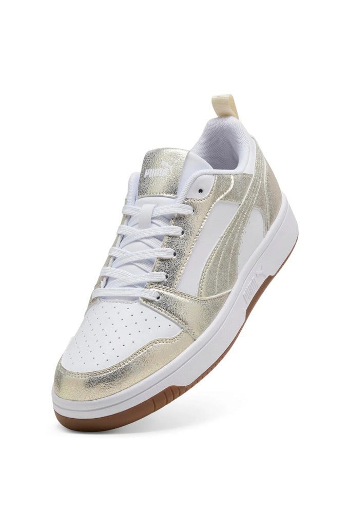 PUMA 40605501 REBOUND V6 LOW METALLIC WHITE ALPINE KADIN SNEAKER