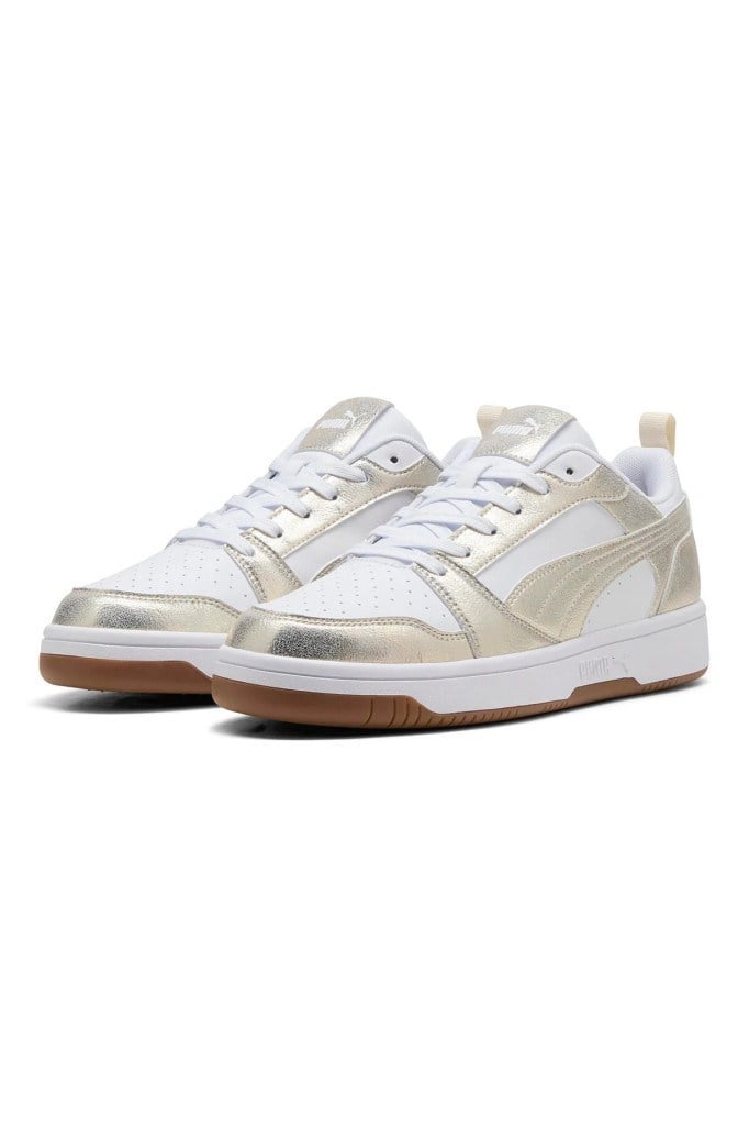 PUMA 40605501 REBOUND V6 LOW METALLIC WHITE ALPINE KADIN SNEAKER