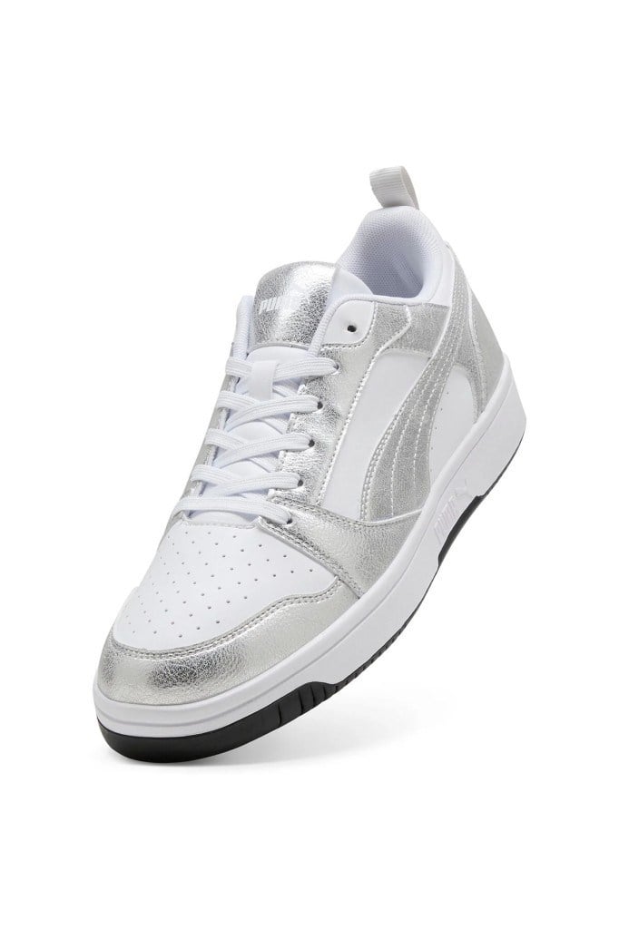 PUMA 40605502 REBOUND V6 LOW METALLIC WHITE GRAY KADIN SNEAKER