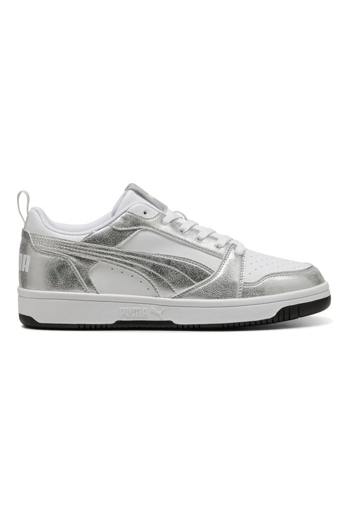 PUMA 40605502 REBOUND V6 LOW METALLIC WHITE GRAY KADIN SNEAKER