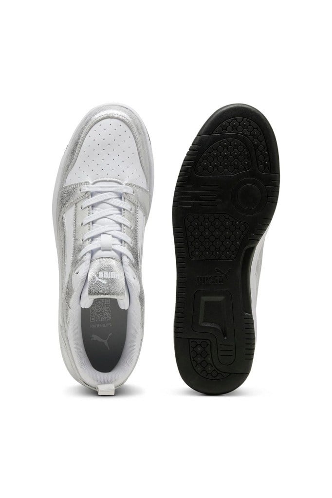PUMA 40605502 REBOUND V6 LOW METALLIC WHITE GRAY KADIN SNEAKER