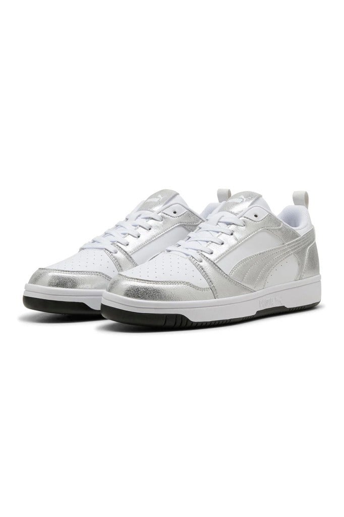 PUMA 40605502 REBOUND V6 LOW METALLIC WHITE GRAY KADIN SNEAKER