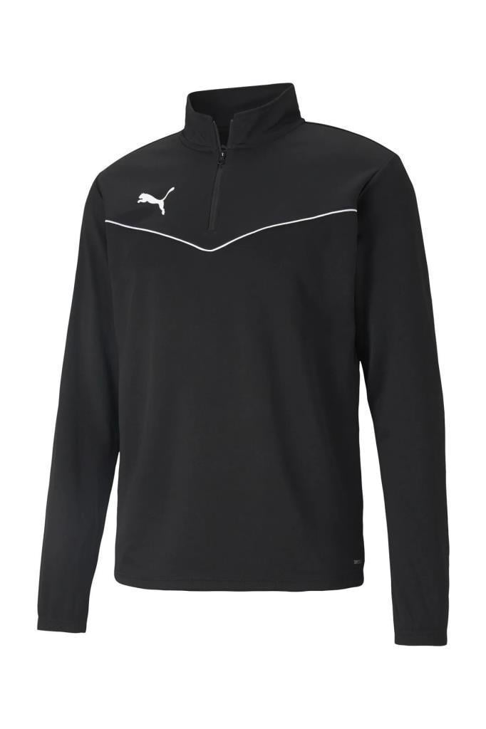 PUMA 65739403 TEAMRISE 1/4 ZIP TOP BLACK WHITE ERKEK SWEATSHİRT