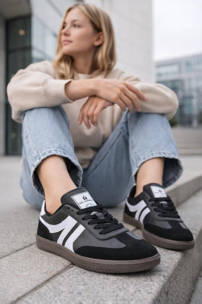 Siyah Beyaz Kadın Sneaker N-3271