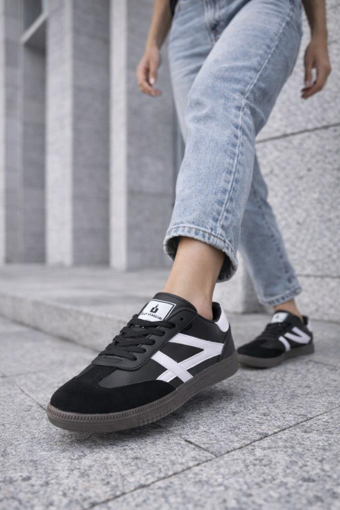 Siyah Beyaz Kadın Sneaker N-3273