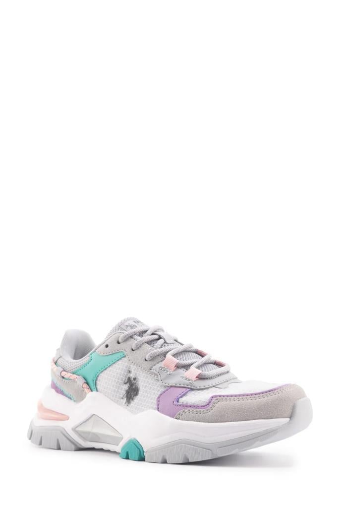 U.S POLO ASSN. VINCENT WMN 4FX A.GRI LILA YESIL KADIN SPOR/KOŞU AYAKKABISI