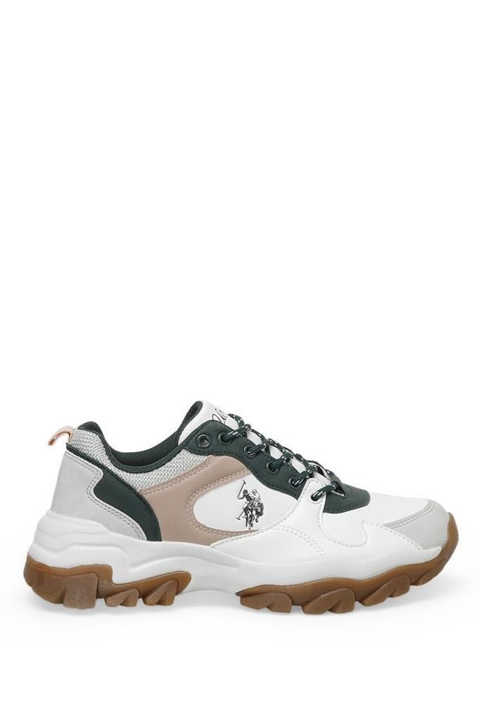 US. POLO ASSN. TRACKY BEYAZ YEŞİL KADIN SPOR AYAKKABISI SNEAKER
