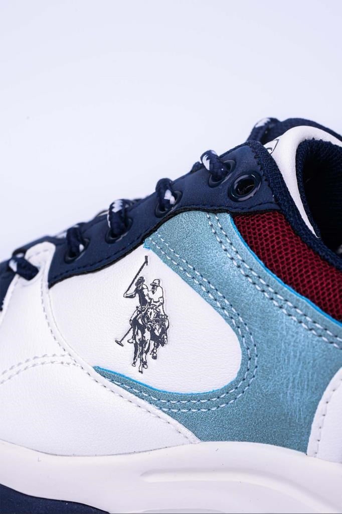 US. POLO ASSN. TRACKY BEYAZ MAVİ KADIN SPOR AYAKKABISI SNEAKER