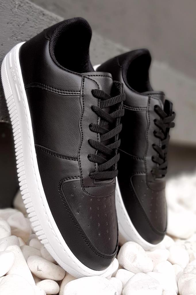 Modafrato AIR-101 Unisex Spor Ayakkabı Sneakers Siyah-Beyaz