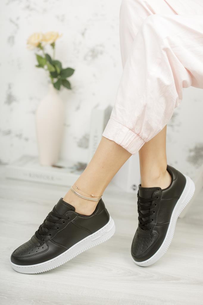Modafrato AIR-101 Unisex Spor Ayakkabı Sneakers Siyah-Beyaz