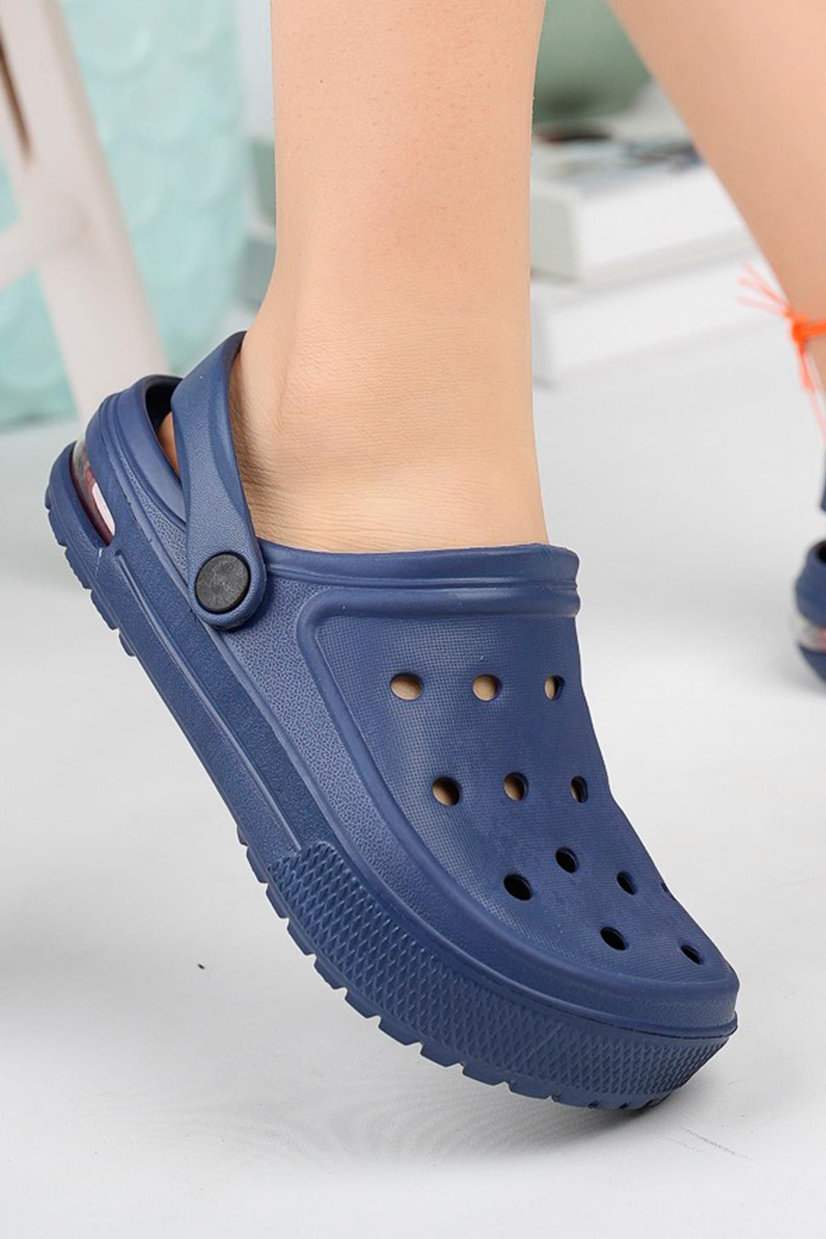 Modafrato AIR-CRX Kapalı Unisex Terlik Sandalet Suya Dayanıklı Hastane Doktor Hemşire Terliği Lacivert