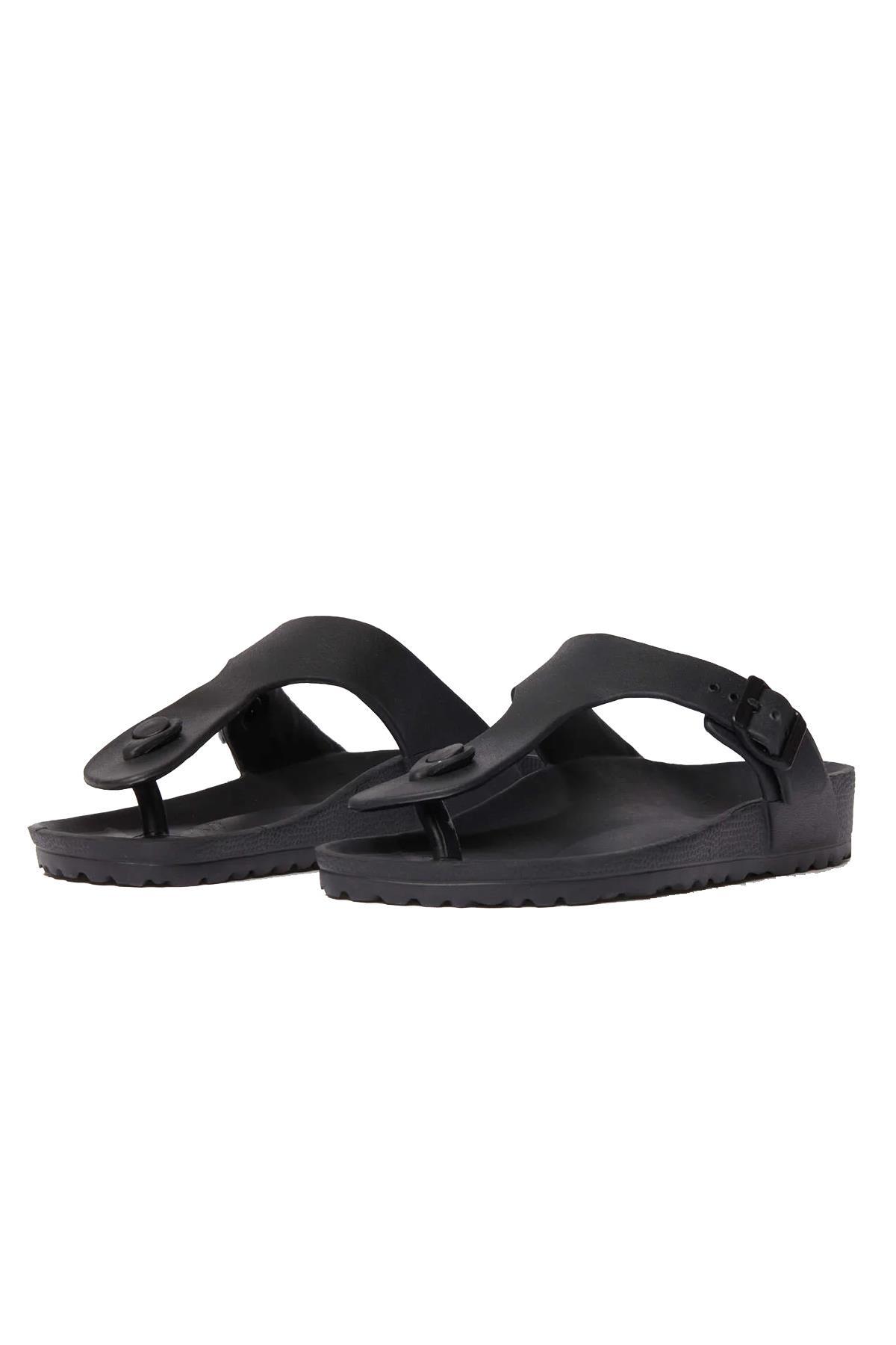 Modafrato BRKEVA-800 Parmak Arası Unisex Terlik Suya Dayanıklı Deniz Plaj Terliği Siyah