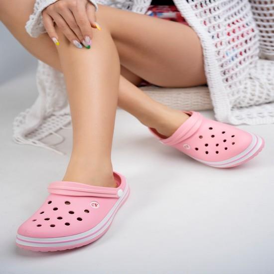 Modafrato CLOG Kapalı Unisex Terlik Sandalet Suya Dayanıklı Hastane Doktor Hemşire Terliği Pembe