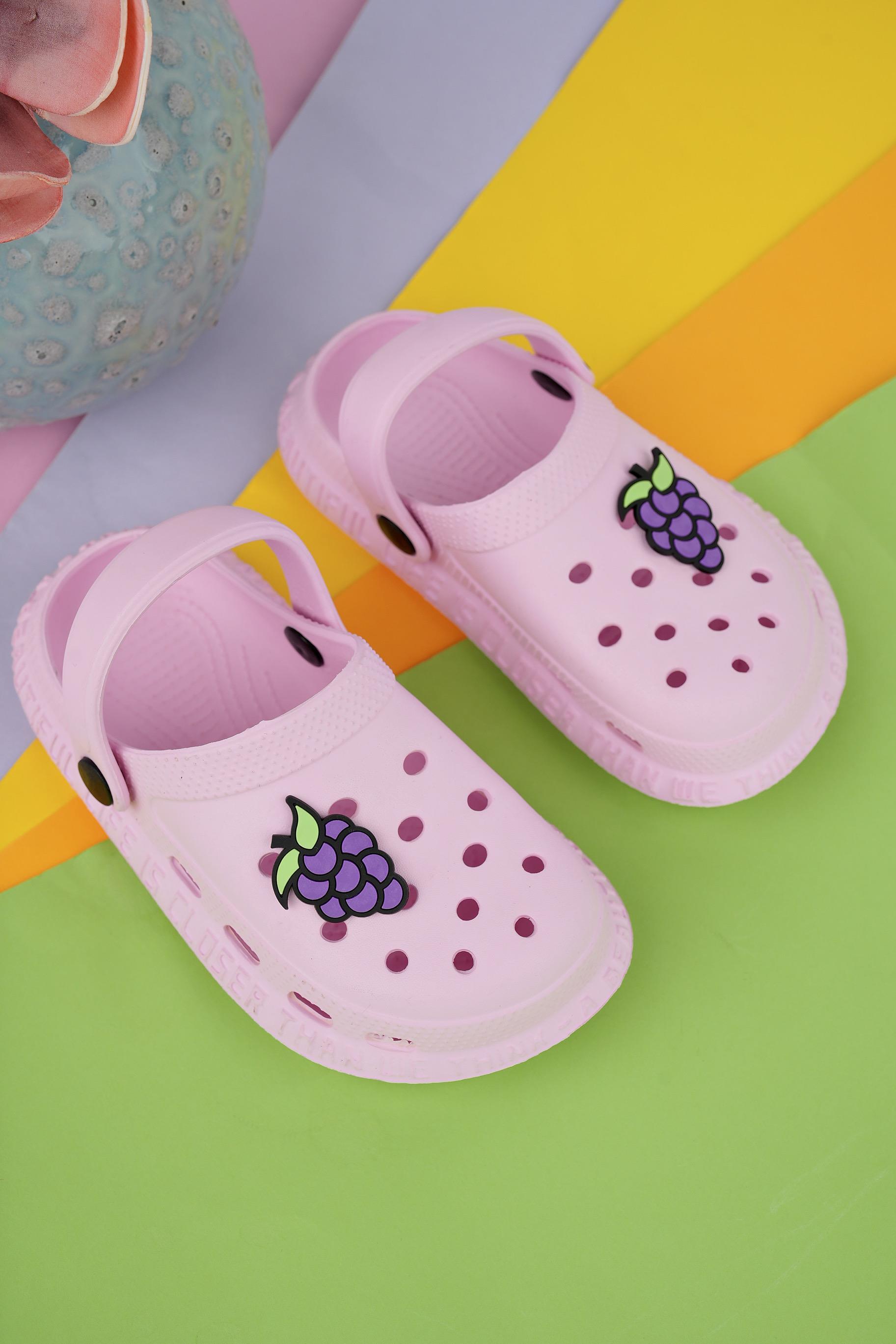 Modafrato CRX-COCUK Çocuk Terlik Sandalet Havuz Deniz Plaj Terliği Kız & Erkek Pembe