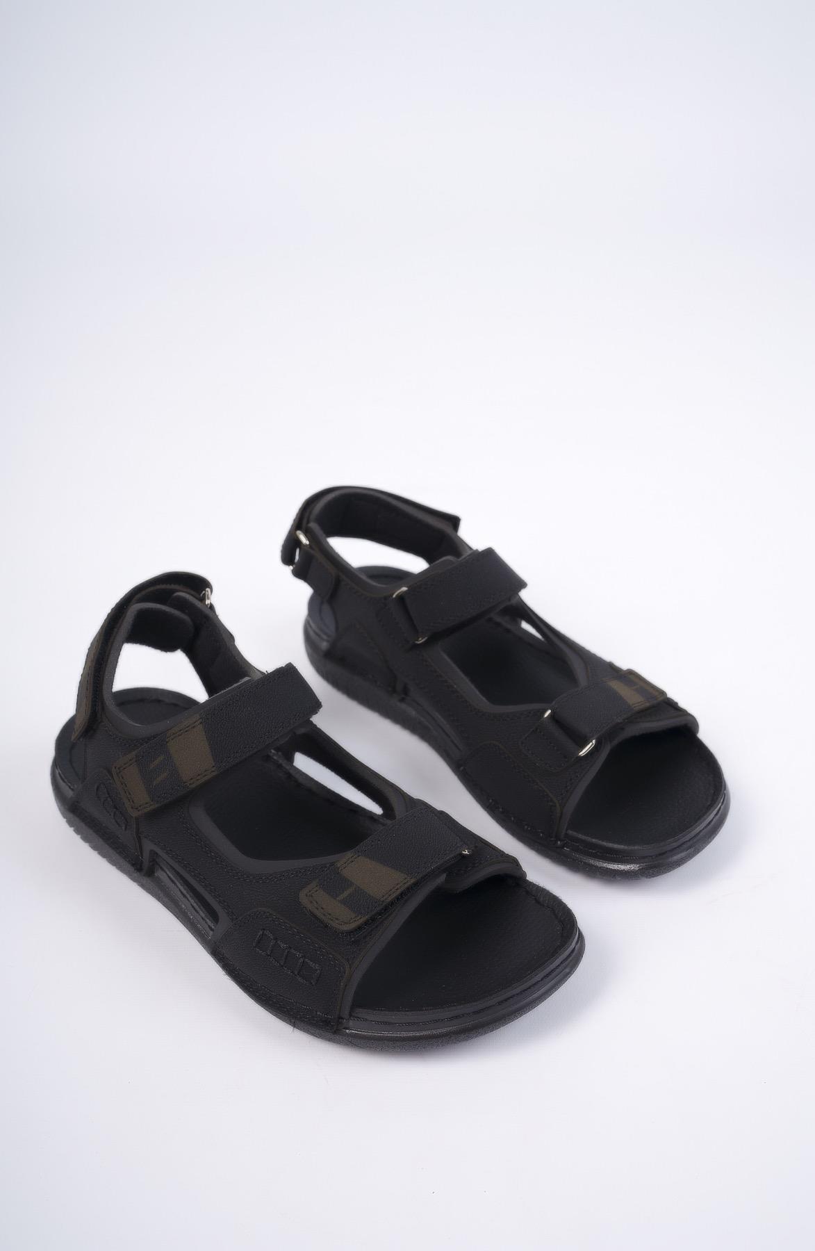 Modafrato CV-301241 Unisex Sandalet Cırtlı Garson Yazlık Ayakkabı Siyah