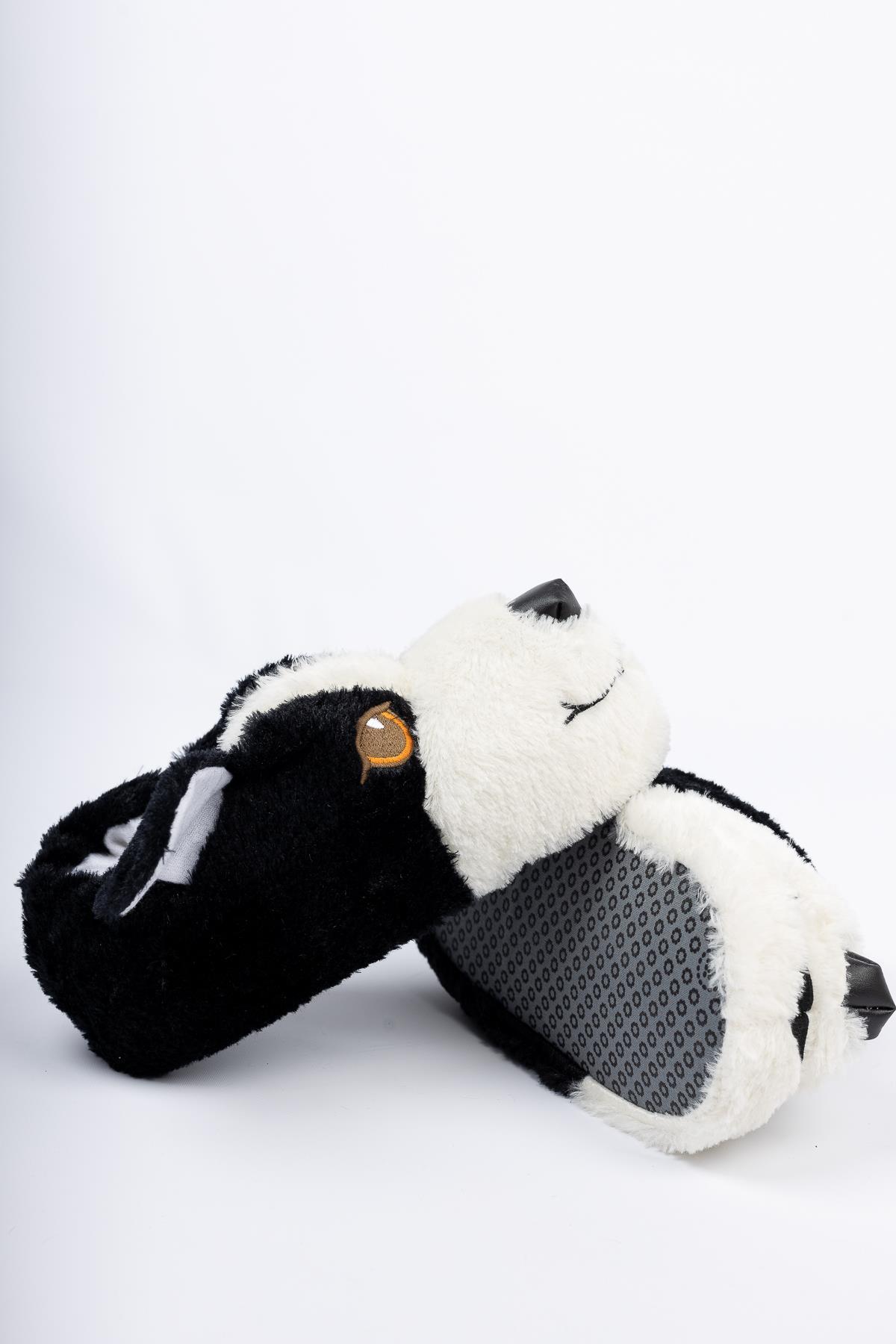 Modafrato ESR-01 Köpekli Peluş Panduf Ev Ayakkabısı Kahve