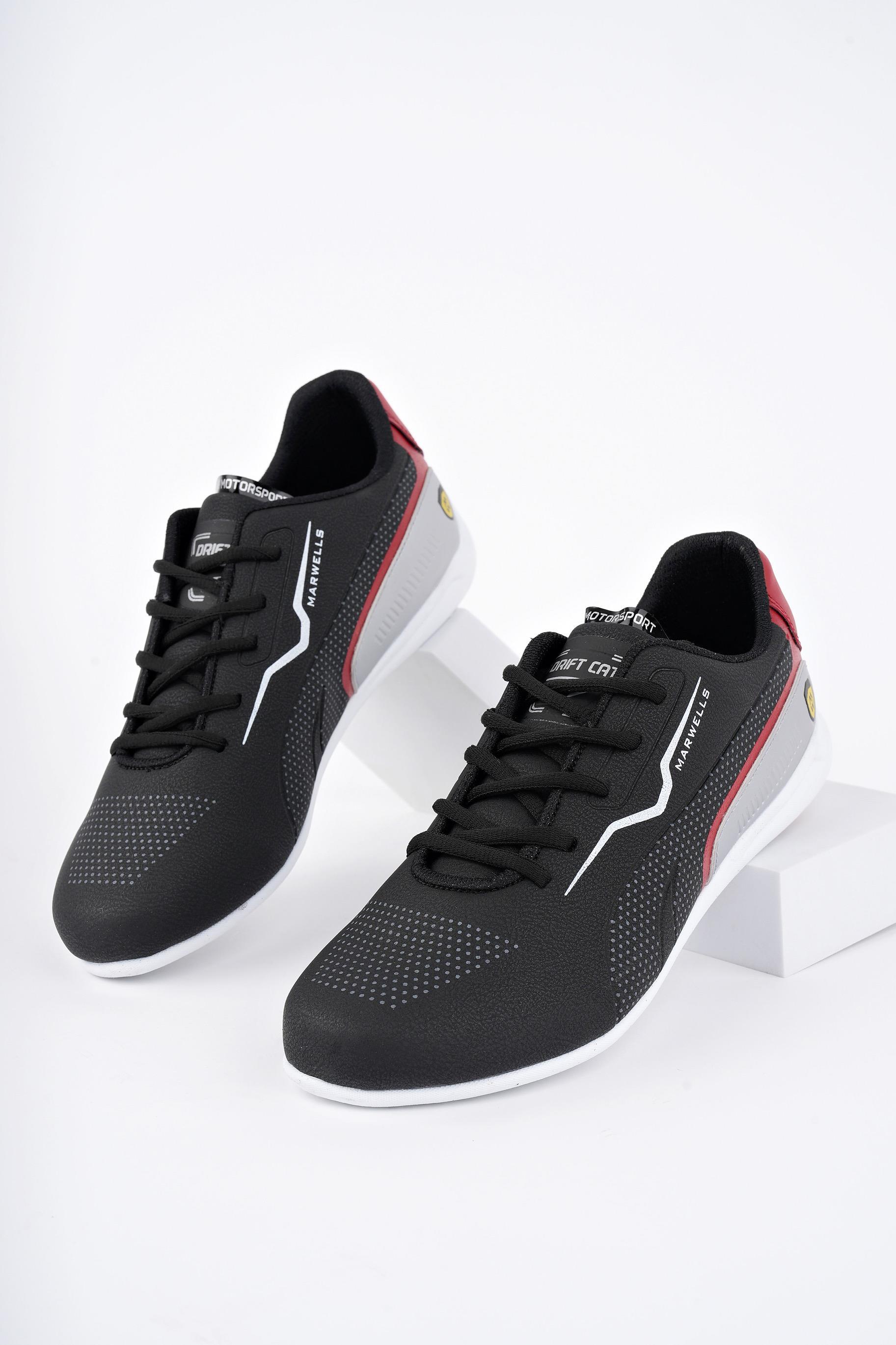 Modafrato FM-7070 Erkek Spor Ayakkabı Günlük Casual Sneakers Siyah - Kırmızı