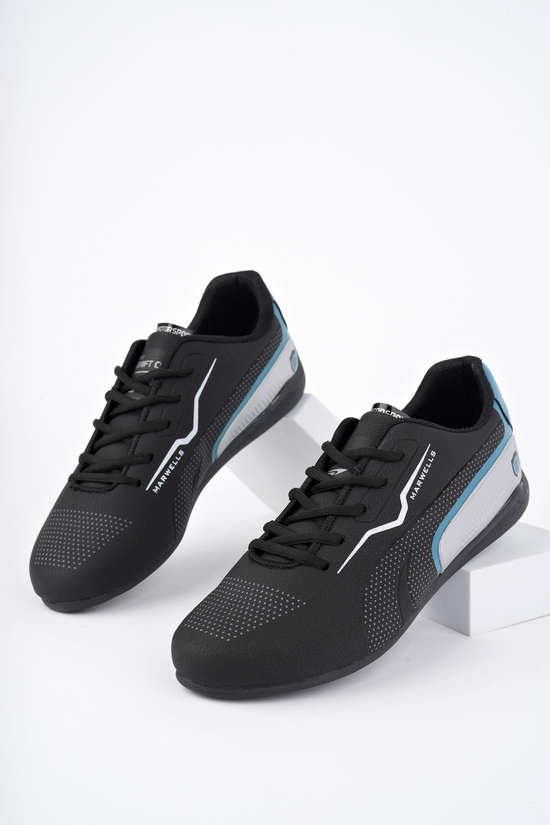 Modafrato FM-7070 Erkek Spor Ayakkabı Günlük Casual Sneakers Siyah - Mavi