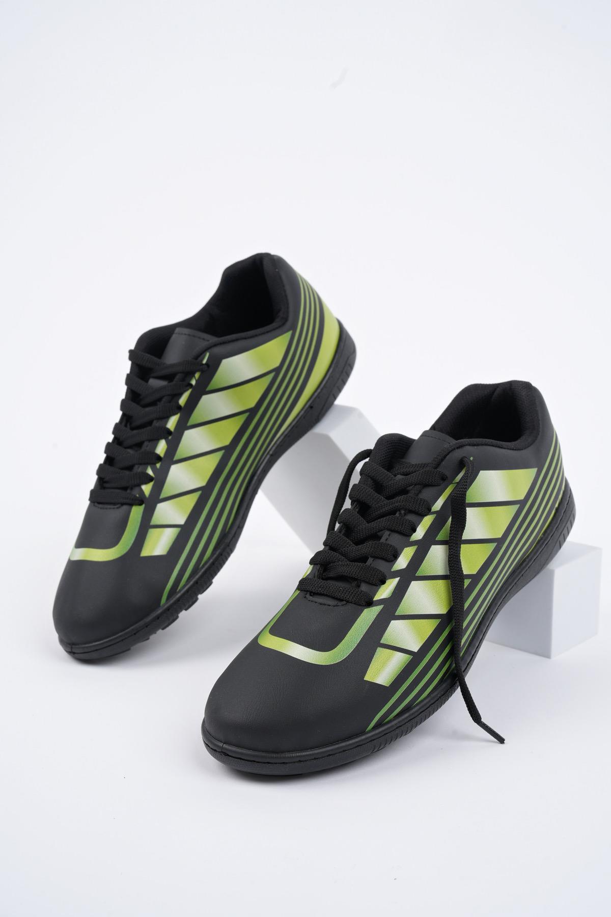 Modafrato H-1006 Halı Saha Ayakkabısı Krampon Futbol Ayakkabısı Siyah - Sarı