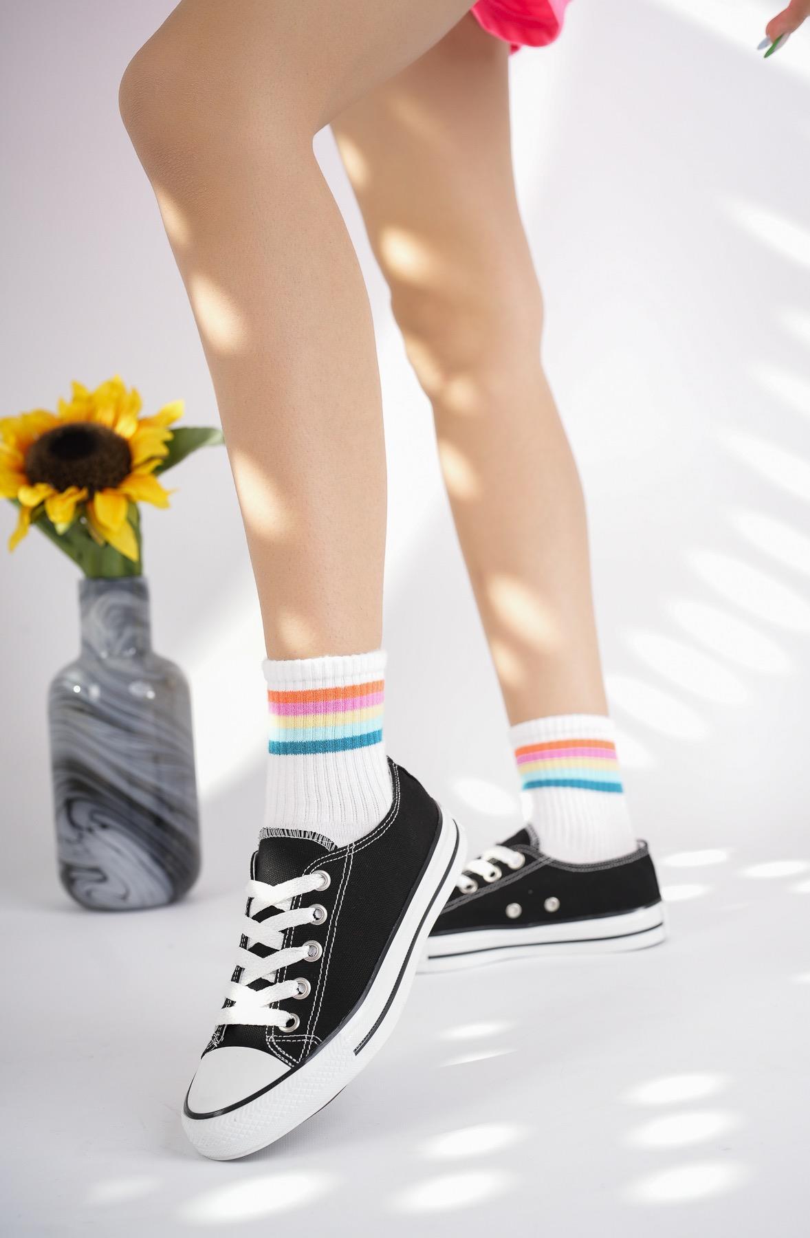 Modafrato Kısa Convers Unisex Keten Ayakkabı Spor Ayakkabı Günlük Sneakers Siyah