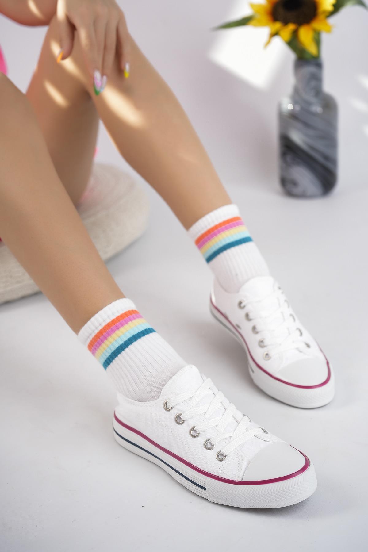 Modafrato Kısa Convers Unisex Keten Ayakkabı Spor Ayakkabı Günlük Sneakers Beyaz