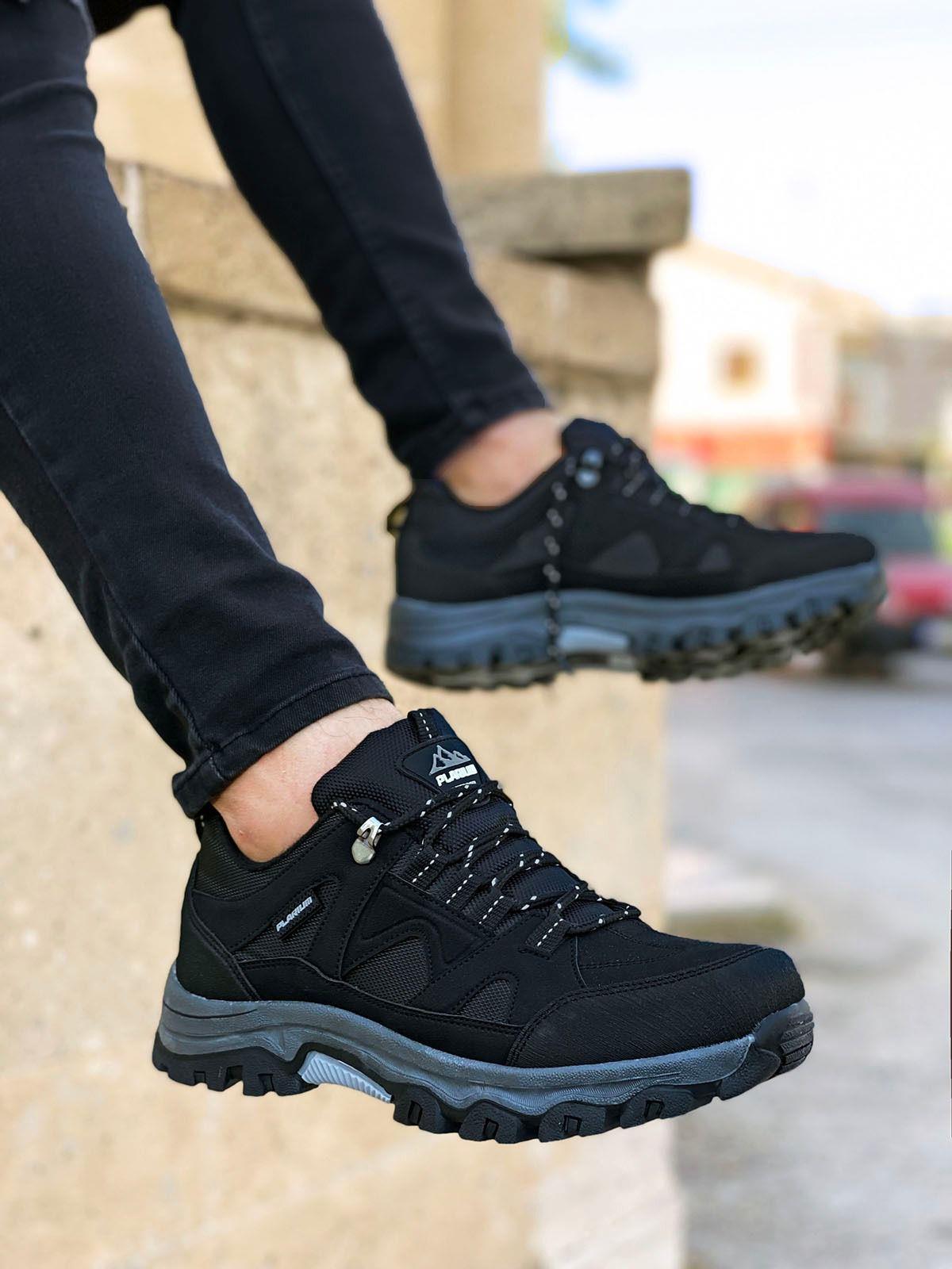 Modafrato PLR-405 Erkek Bot Kışlık Trekking Outdoor Siyah - Gümüş