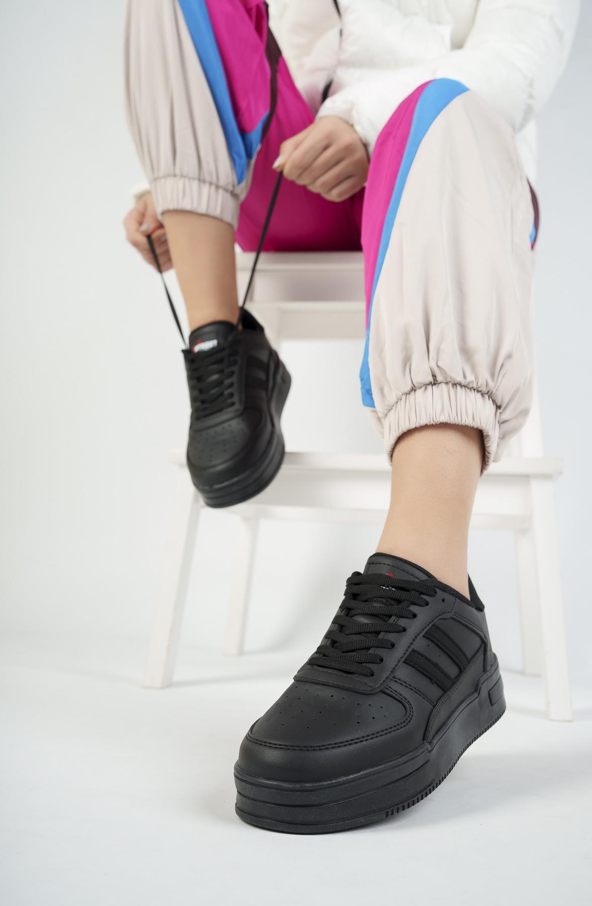 Modafrato URBAN Unisex Spor Ayakkabı Koşu Yürüyüş Ayakkabısı Siyah
