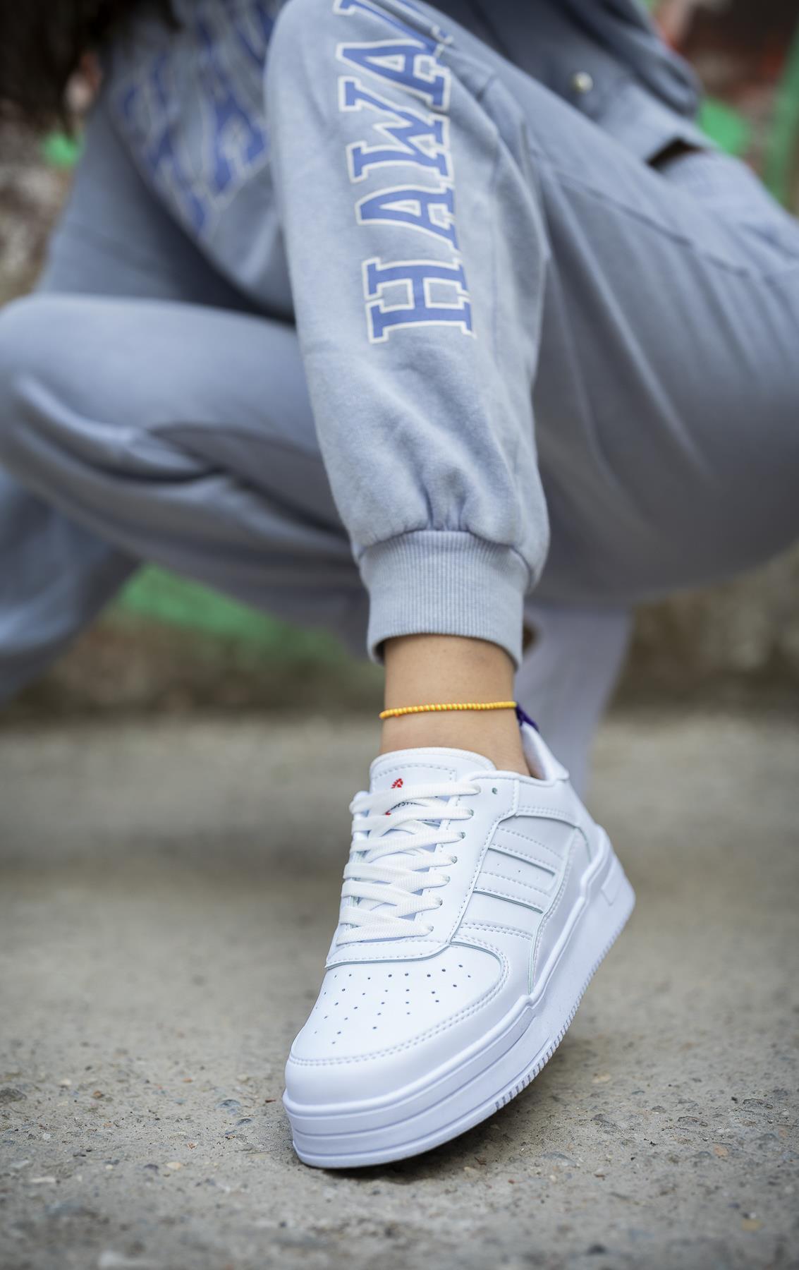Modafrato URBAN Unisex Spor Ayakkabı Koşu Yürüyüş Ayakkabısı Beyaz