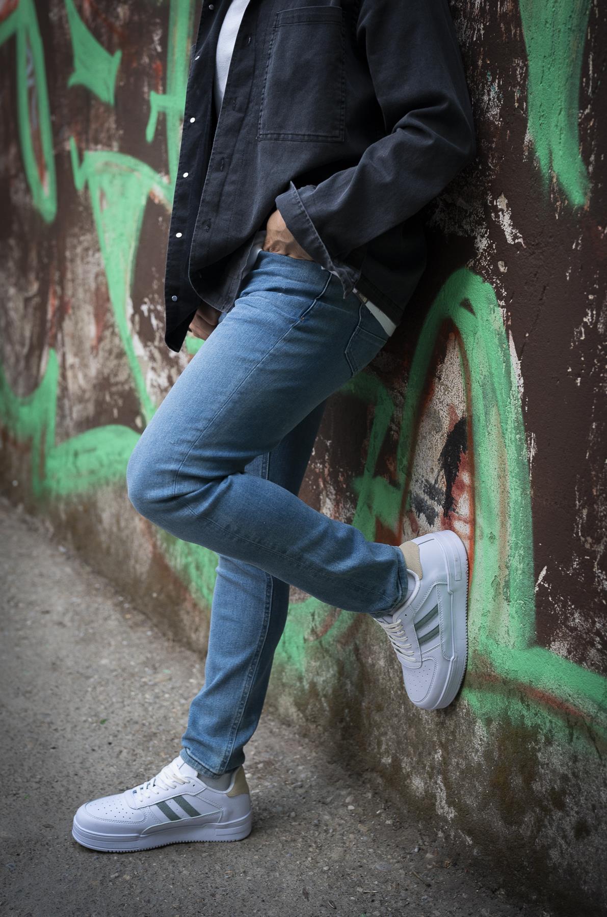 Modafrato URBAN Unisex Spor Ayakkabı Koşu Yürüyüş Ayakkabısı Beyaz - Gri