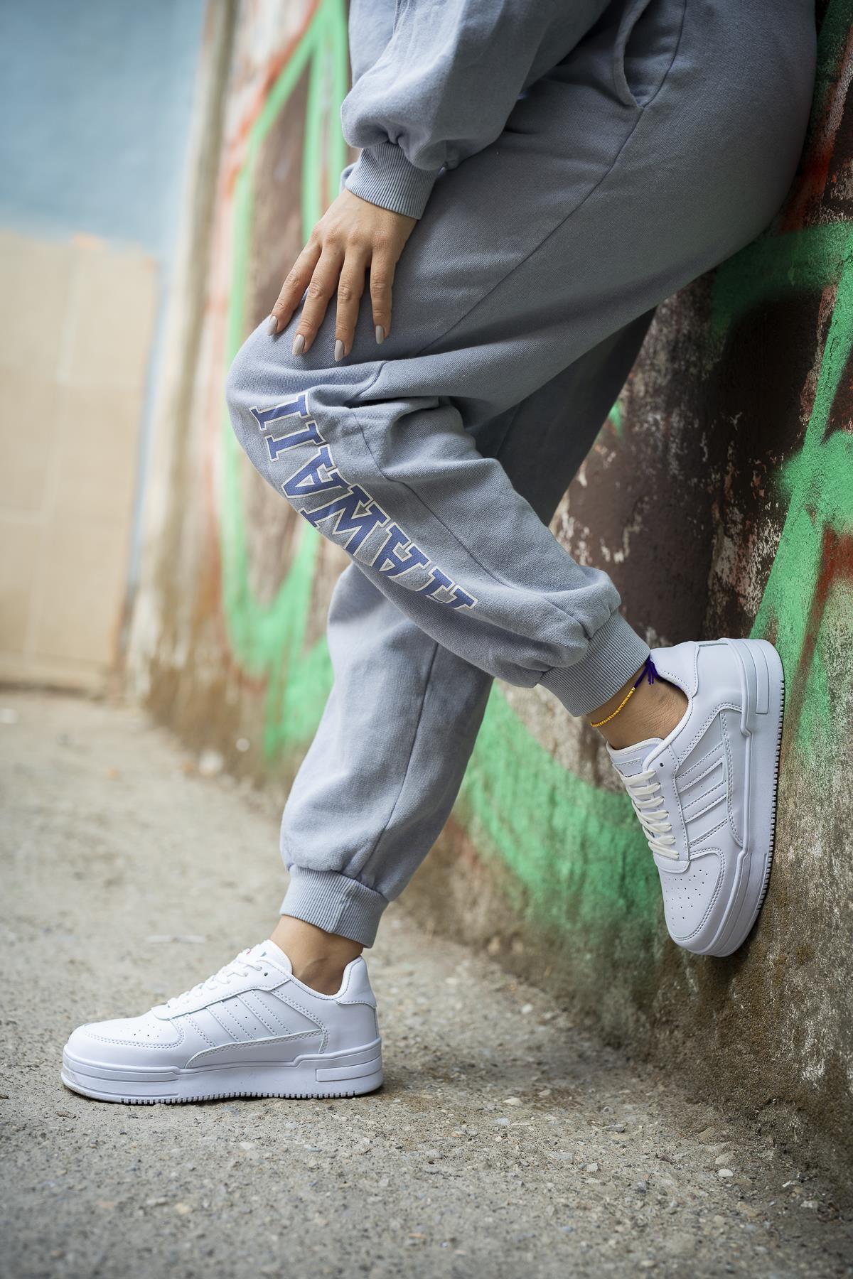 Modafrato URBAN Unisex Spor Ayakkabı Koşu Yürüyüş Ayakkabısı Beyaz